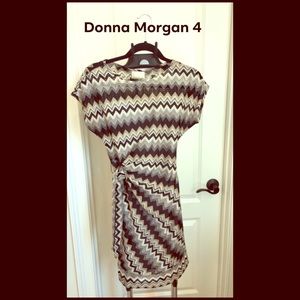 Chevron dress with side tie